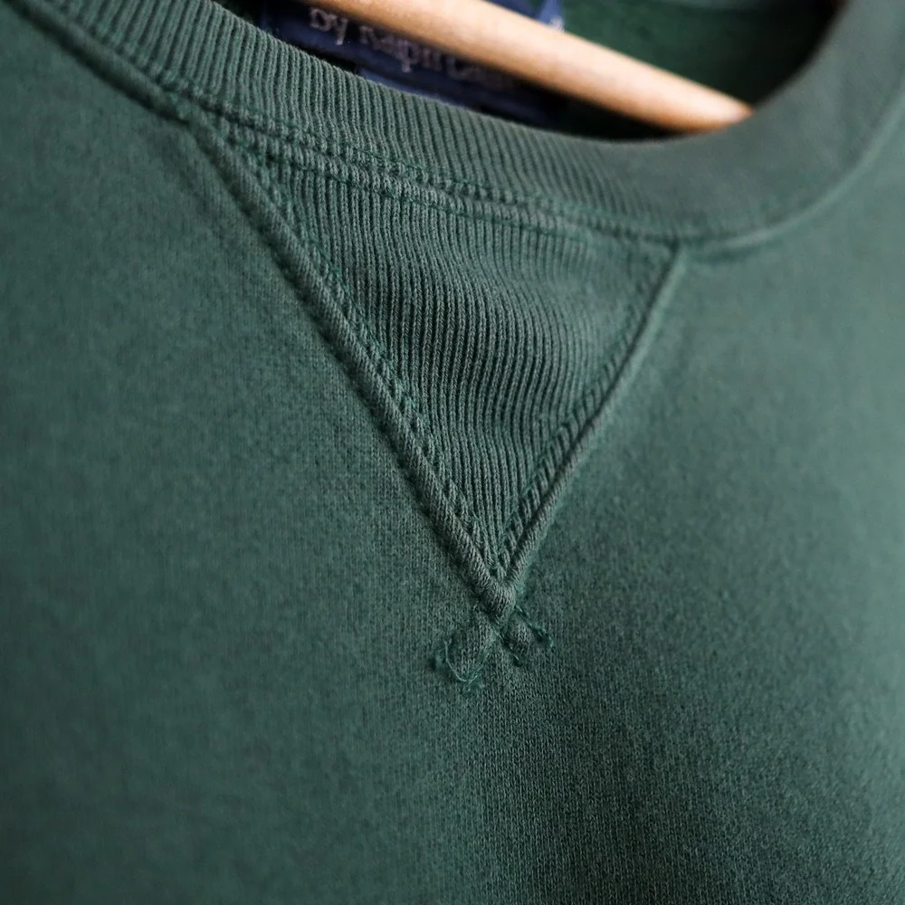 Vintage Polo Ralph Lauren V‎ Sweatshirt Green Red Pony Crewneck Pullover XL USA